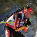 Biathlet beim Wettkampf